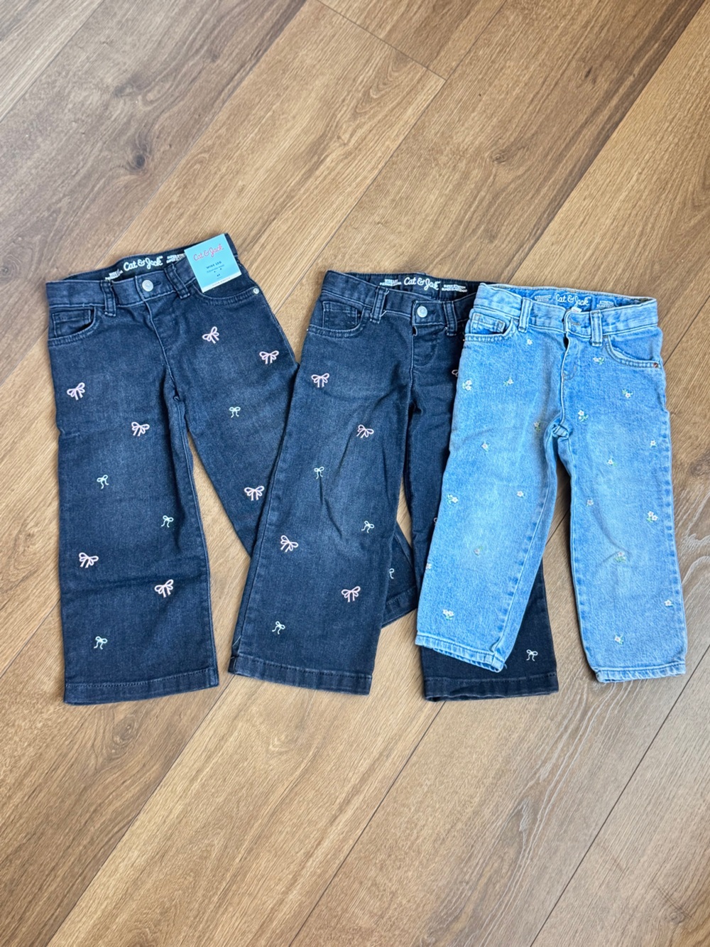 Cat & Jack Girls Embroidered Jeans Bundle Size 3-4Y One New With Tags
